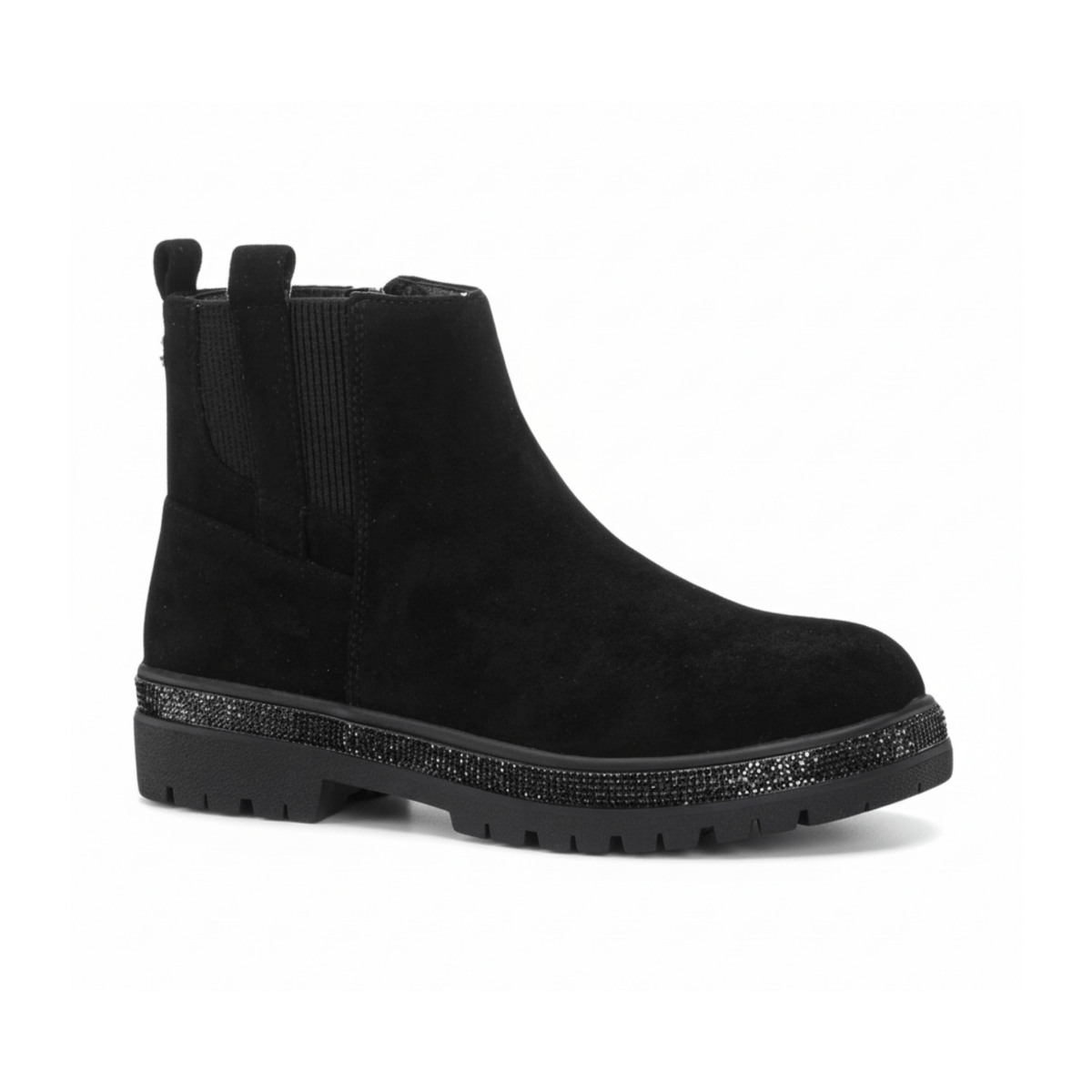 Nina Girls Evan Black Microsuede/Glitter - 1088429 - Tip Top Shoes of New York