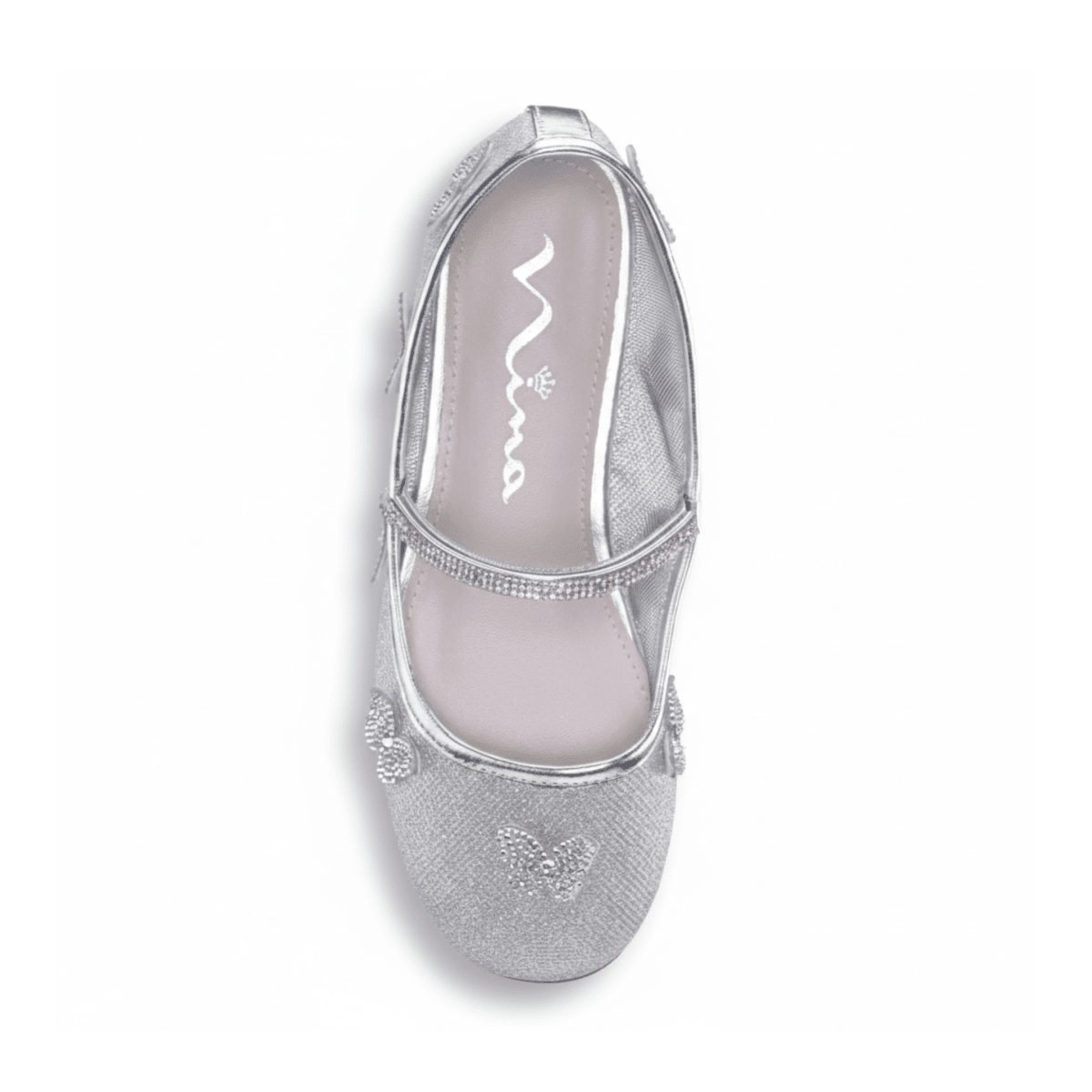 nina dress shoes silver NINA Shoes Silver Heel Sparkle Mesh Detail Size 7.5 M