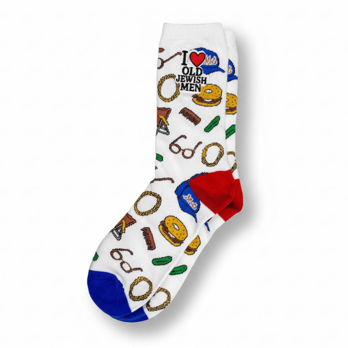 Old Jewish Men Men's I Love OJM Socks White/Blue/Red - 11025705 - Tip Top Shoes of New York