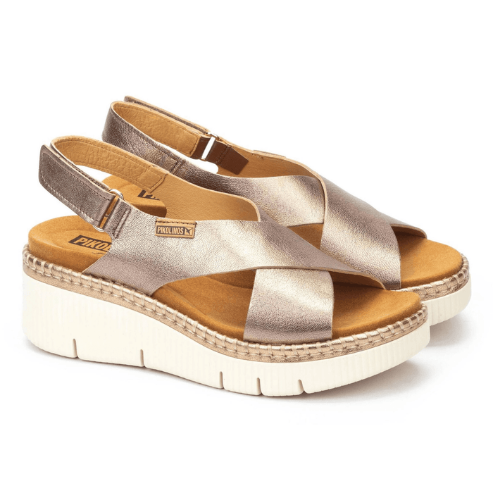 Pikolinos Women's Gomera Stone Metallic Leather - 9021675 - Tip Top Shoes of New York