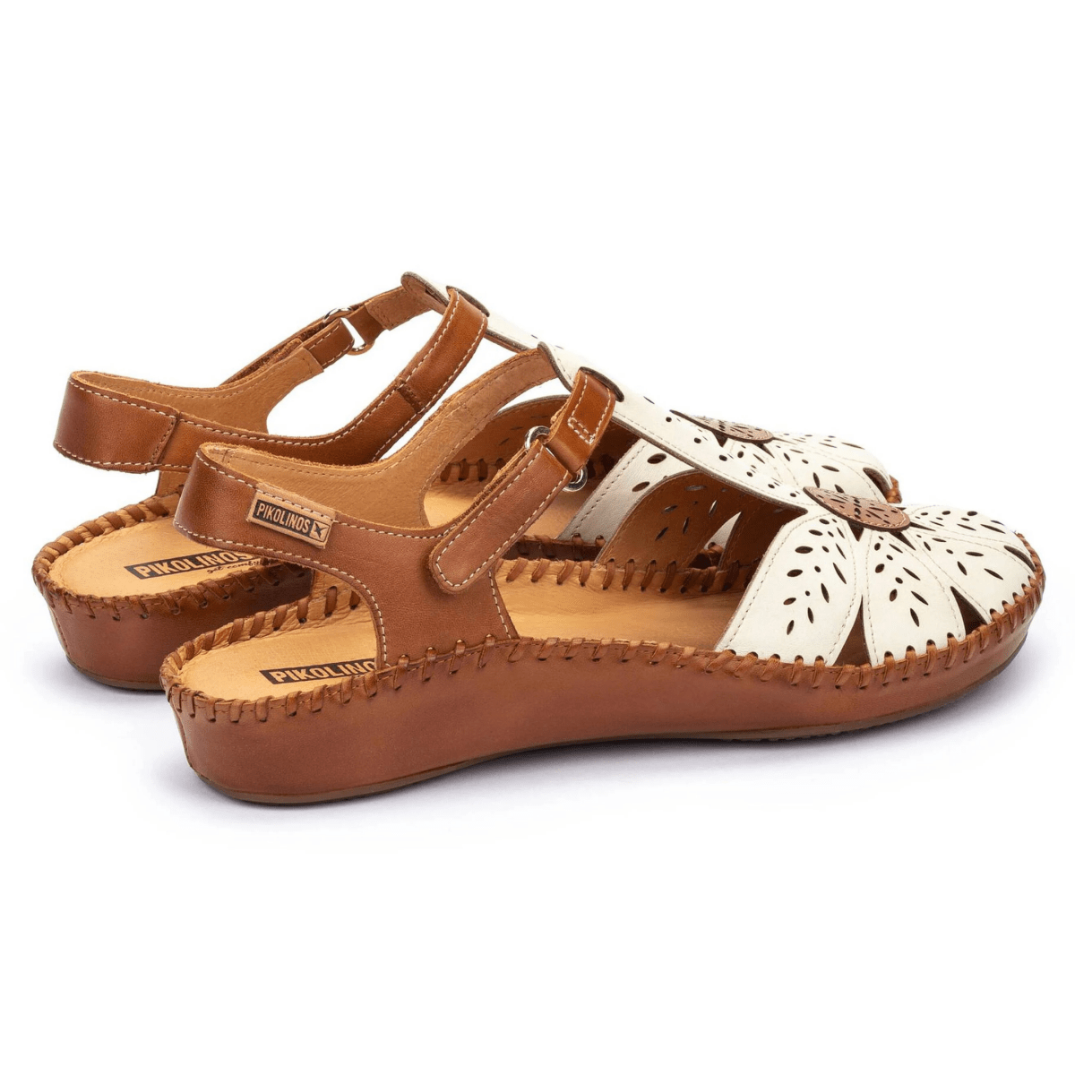 Pikolinos Women's P Vallarta T - Strap Nata/White Leather - 9030554 - Tip Top Shoes of New York