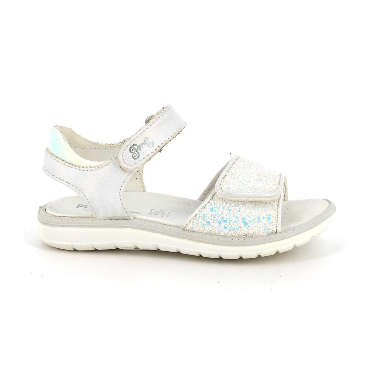 Primigi Girls (Sizes 26 - 30) White/Sky Blue Glitter - 1107834 - Tip Top Shoes of New York