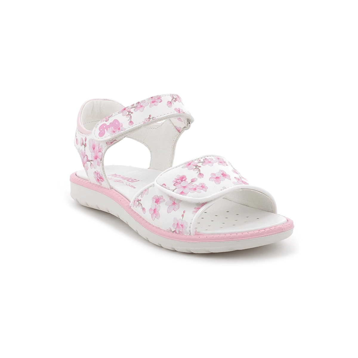 Primigi Girls (Sizes 31 - 34) White/Pink Floral Glitter - 1107841 - Tip Top Shoes of New York