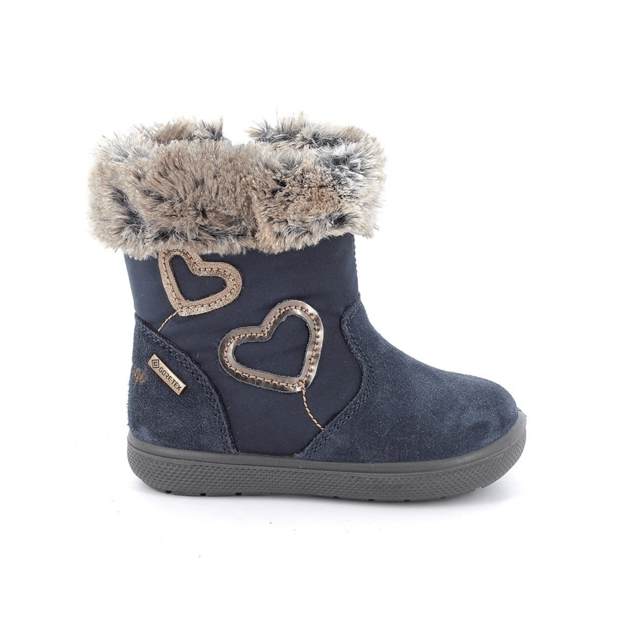 Primigi Toddlers' (Sizes 22 - 27) 8852822 Navy Suede/Pink Hearts Gore - Tex - 1101105 - Tip Top Shoes of New York