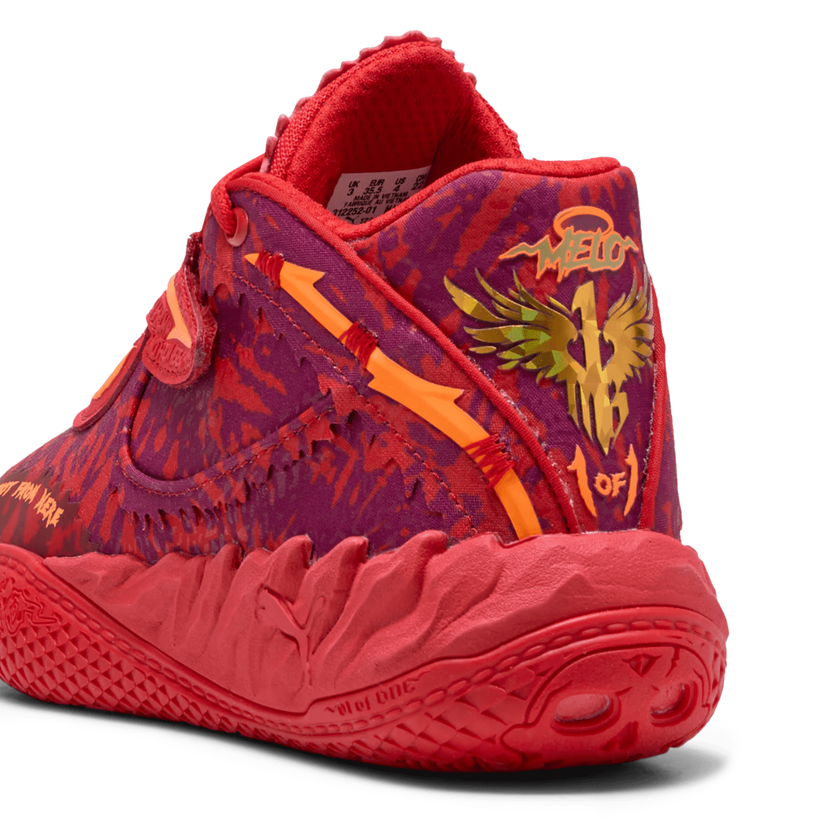 Puma Boys (Sizes 4 - 7) MB.05 Encore Crowd Surf PUMA Red/Magenta Gleam/Fluro Orange Pes - 1099431 - Tip Top Shoes of New York