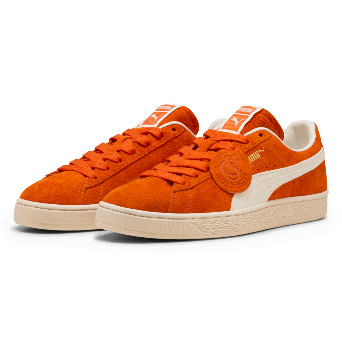 Puma Men's Charles F. Stead IV Suede Orange Glo/PUMA White - 11033146 - Tip Top Shoes of New York