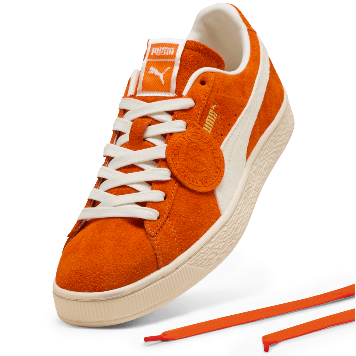 Puma Men's Charles F. Stead IV Suede Orange Glo/PUMA White - 11033146 - Tip Top Shoes of New York