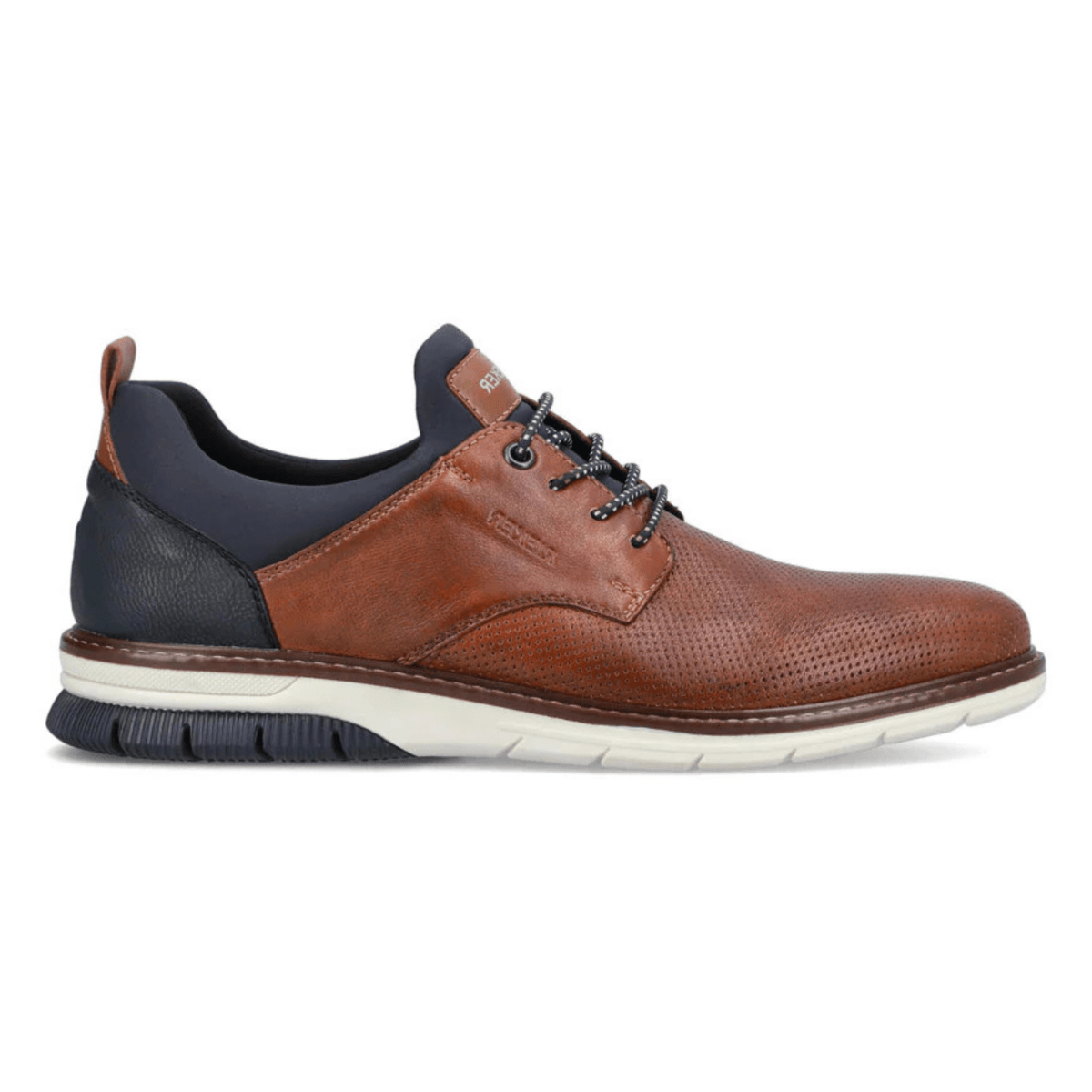 Rieker Men's 14450 - 22 Dustin Nut/Lake/Navy/Amaretto Leather - 9019427 - Tip Top Shoes of New York