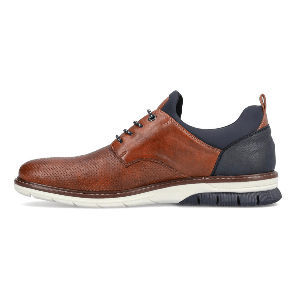 Rieker Men's 14450 - 22 Dustin Nut/Lake/Navy/Amaretto Leather - 9019427 - Tip Top Shoes of New York