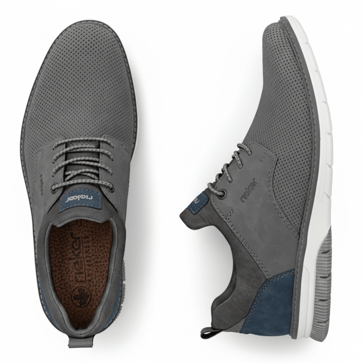 Rieker Men's 14450 - 42 Dustin Ash/Denim/Rauch Perforated - 9028472 - Tip Top Shoes of New York