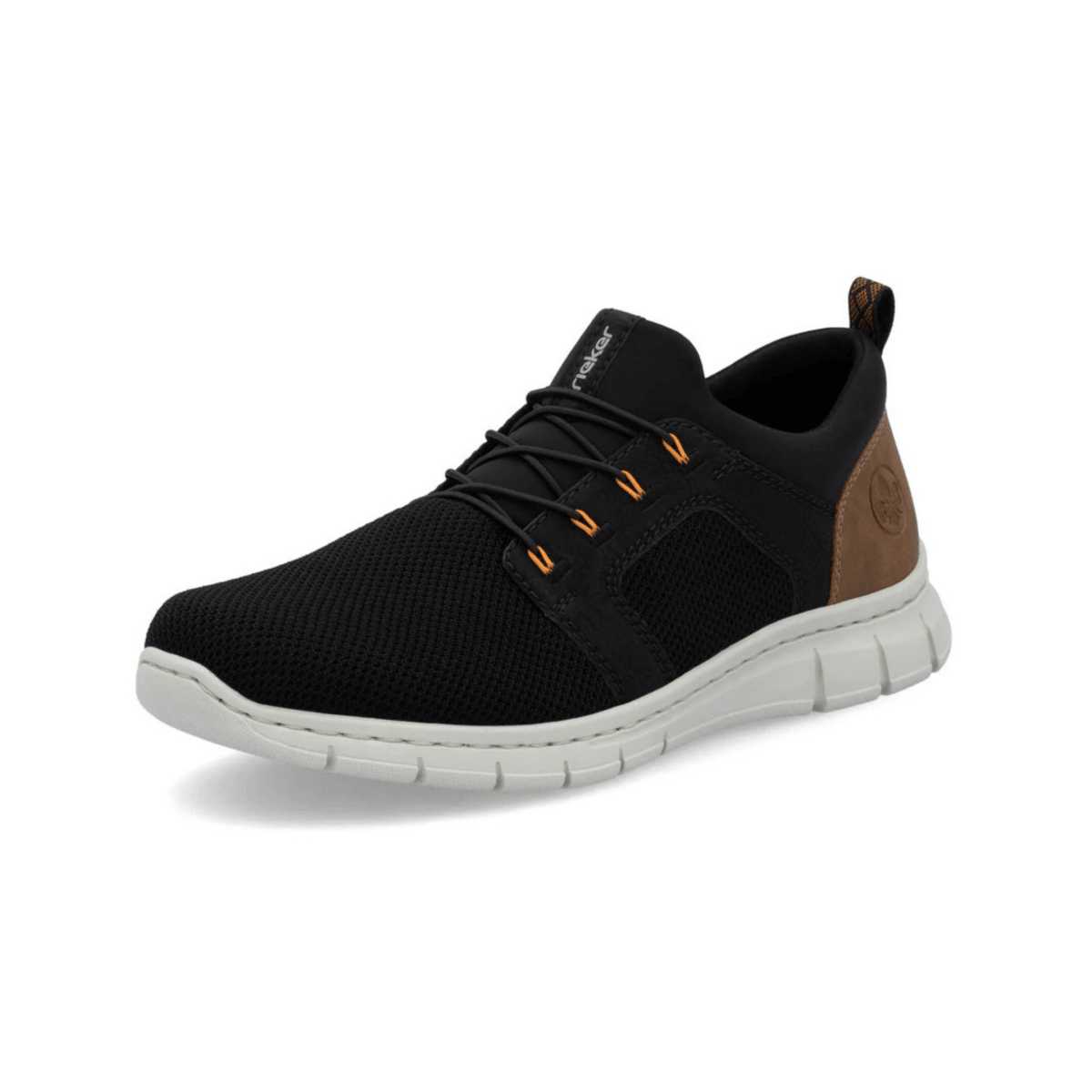 Rieker Men's B7796 - 00 Timo Black Fabric/Tan Leather - 9032088 - Tip Top Shoes of New York