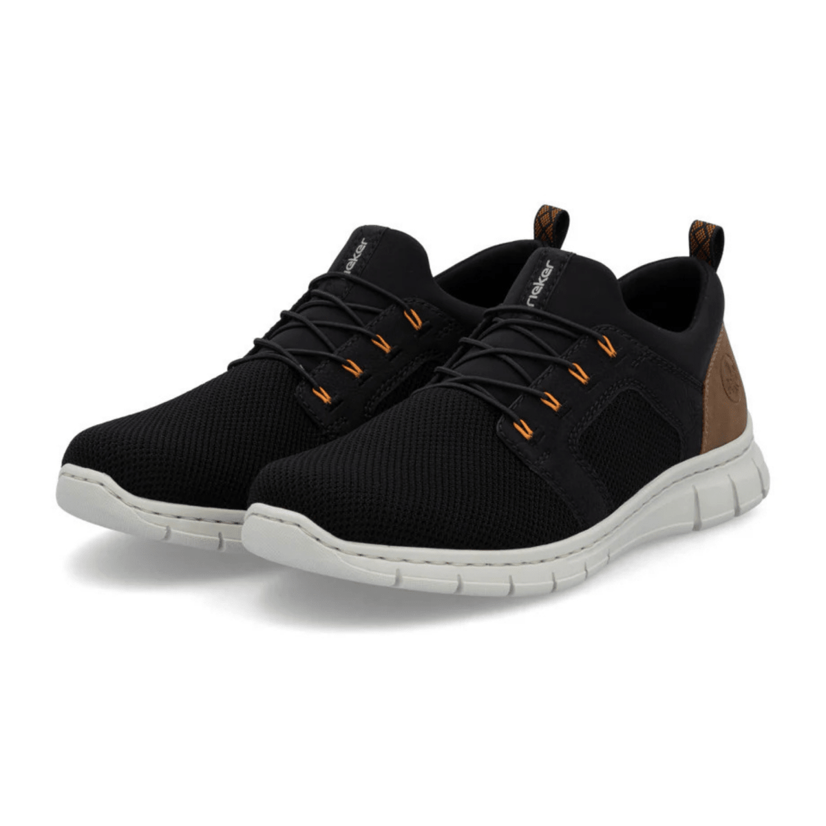 Rieker Men's B7796 - 00 Timo Black Fabric/Tan Leather - 9032088 - Tip Top Shoes of New York