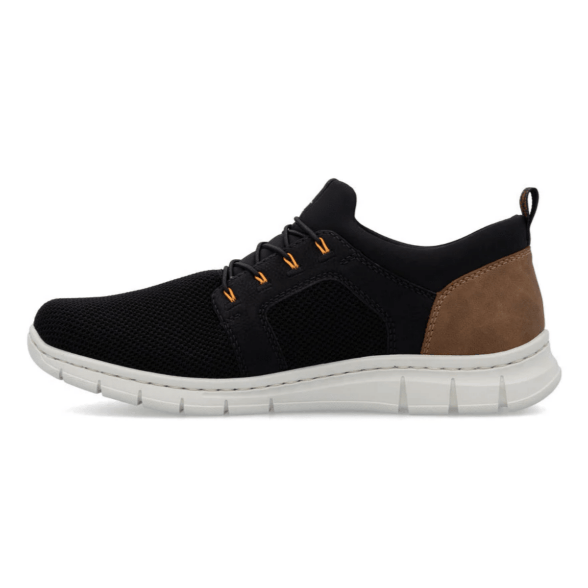 Rieker Men's B7796 - 00 Timo Black Fabric/Tan Leather - 9032088 - Tip Top Shoes of New York