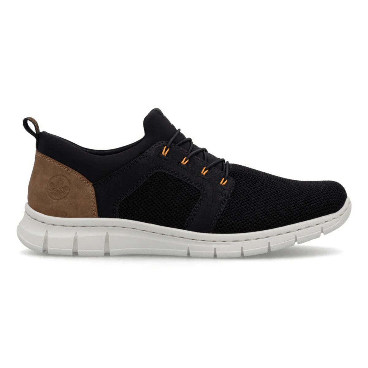 Rieker Men's B7796 - 00 Timo Black Fabric/Tan Leather - 9032088 - Tip Top Shoes of New York