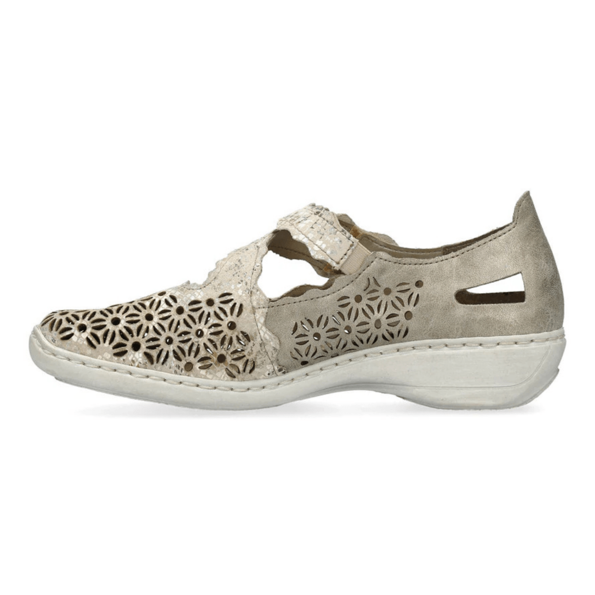 Rieker Women's 413G4 - 90 Doris Beige/Metallic/Pearl - 9020663 - Tip Top Shoes of New York