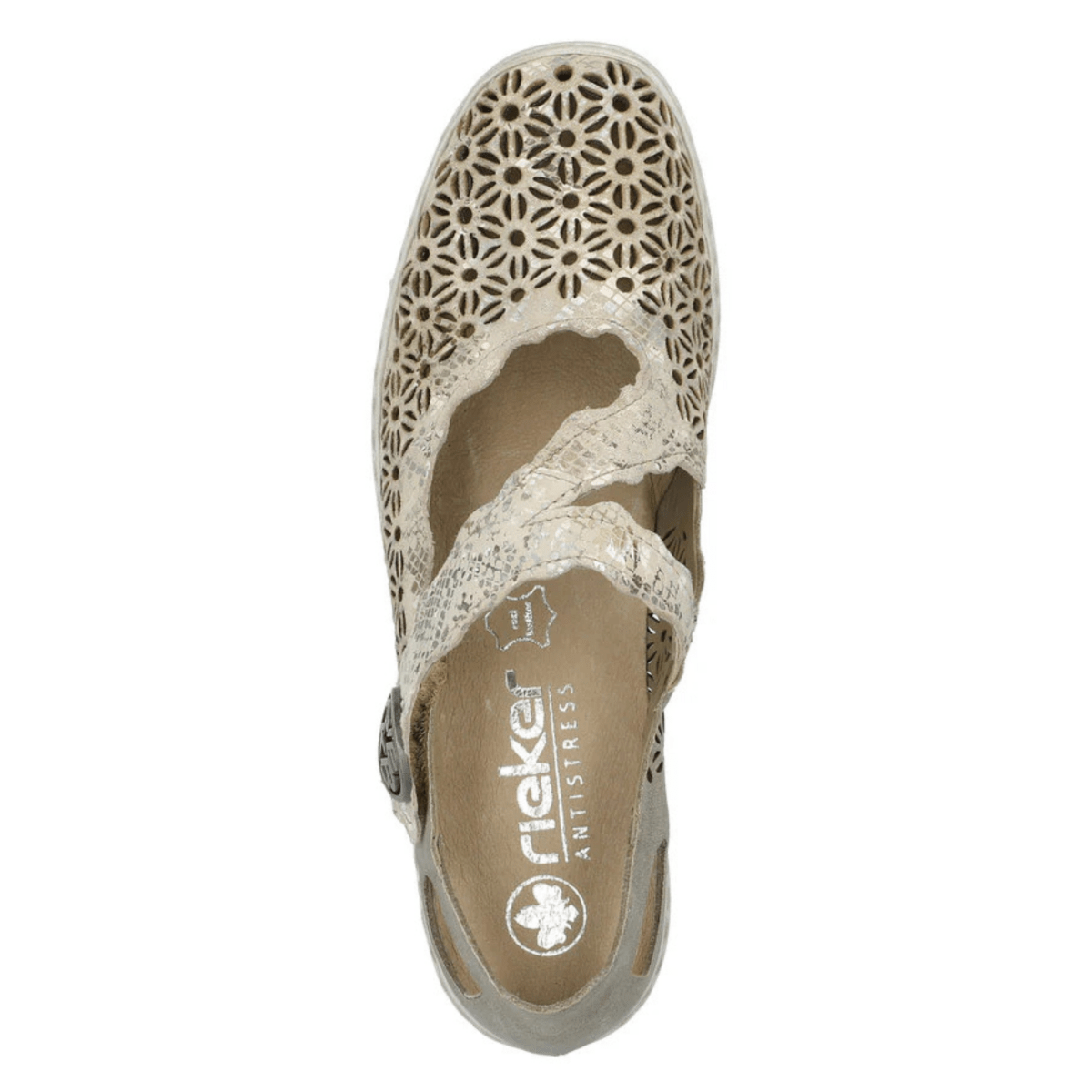 Rieker Women's 413G4 - 90 Doris Beige/Metallic/Pearl - 9020663 - Tip Top Shoes of New York