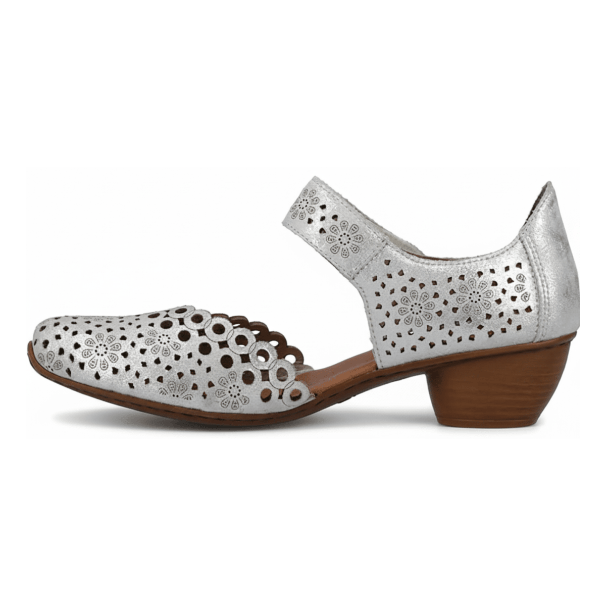 Rieker Women's 43753 - 90 Mirjam Silver Metallic Leather - 9020669 - Tip Top Shoes of New York