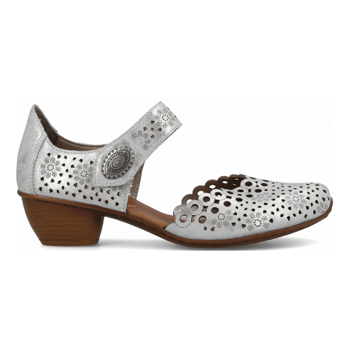 Rieker Women's 43753 - 90 Mirjam Silver Metallic Leather - 9020669 - Tip Top Shoes of New York