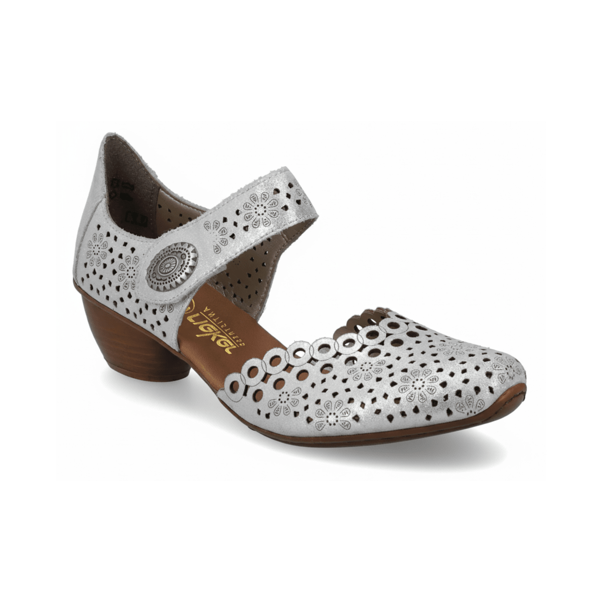 Rieker Women's 43753 - 90 Mirjam Silver Metallic Leather - 9020669 - Tip Top Shoes of New York