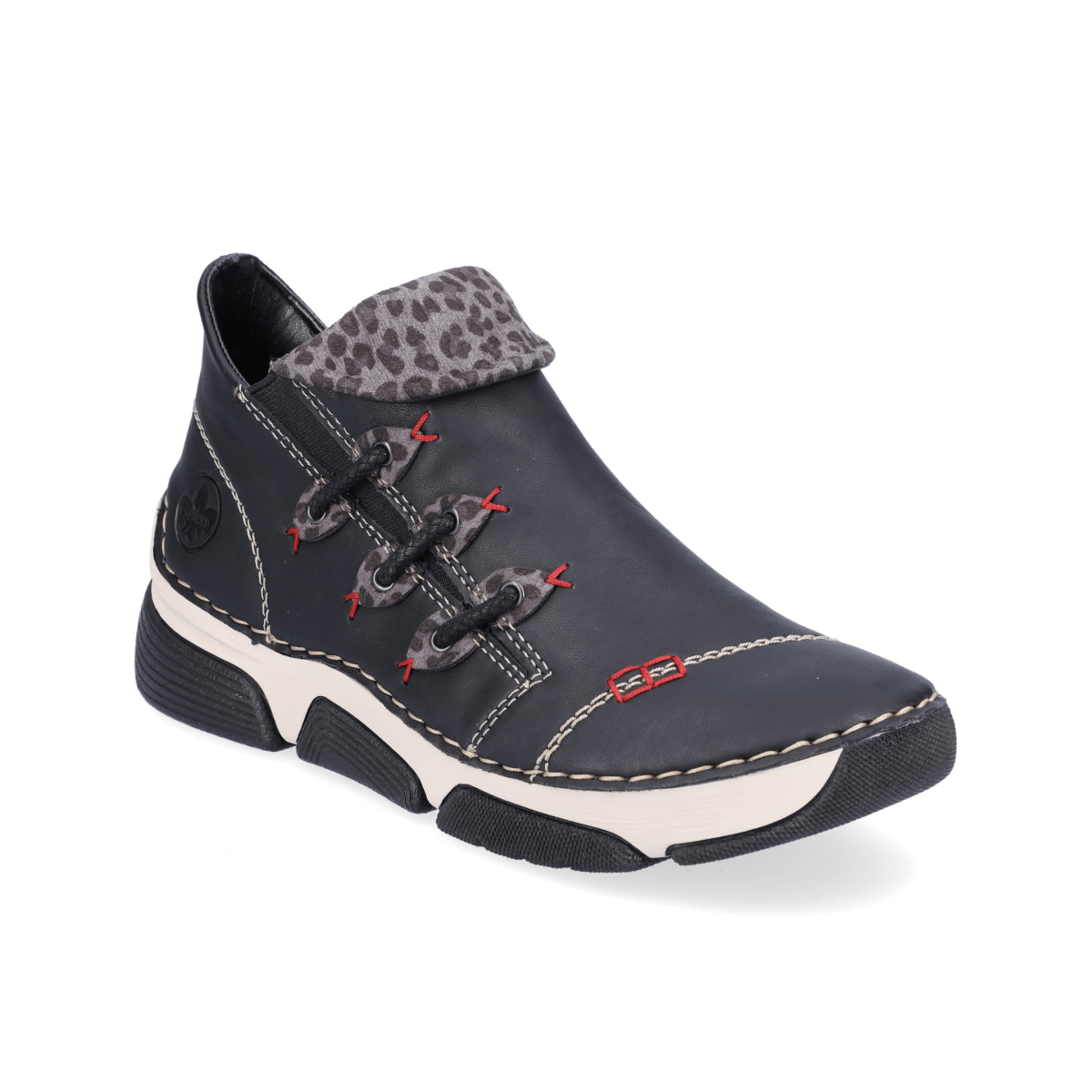 Rieker Women's 45983 Angela Black/Grey Leopard - 9023774 - Tip Top Shoes of New York