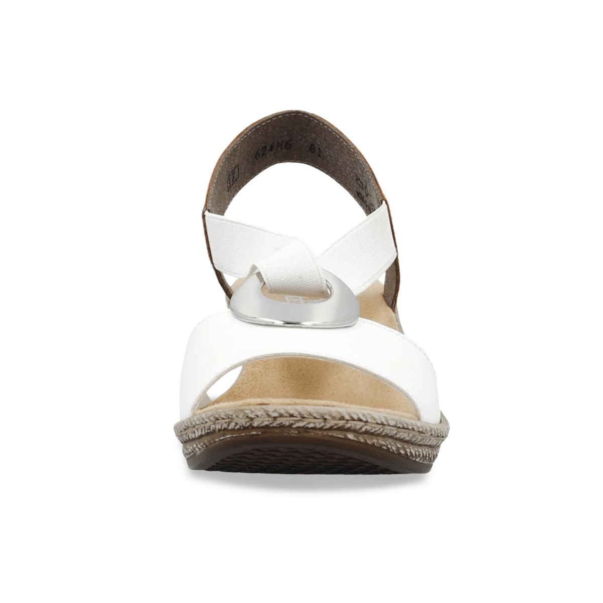 Rieker Women's 624H6 - 81 White/Tan Leather - 9013974 - Tip Top Shoes of New York