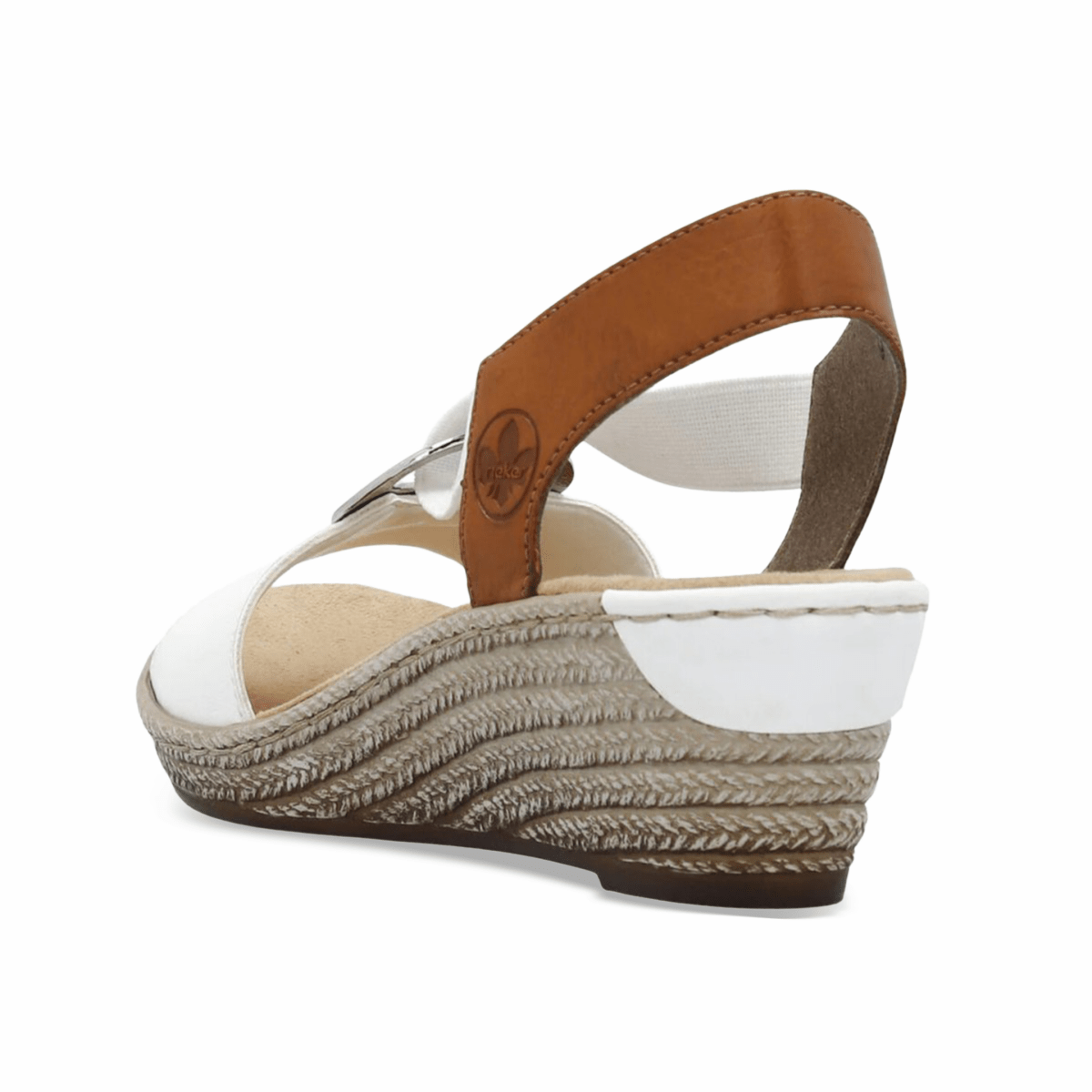 Rieker Women's 624H6 - 81 White/Tan Leather - 9013974 - Tip Top Shoes of New York