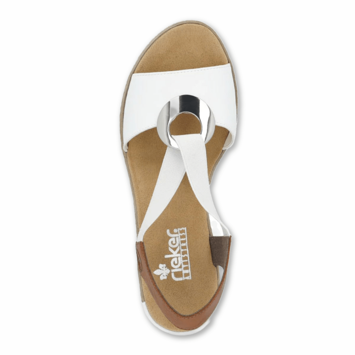 Rieker Women's 624H6 - 81 White/Tan Leather - 9013974 - Tip Top Shoes of New York