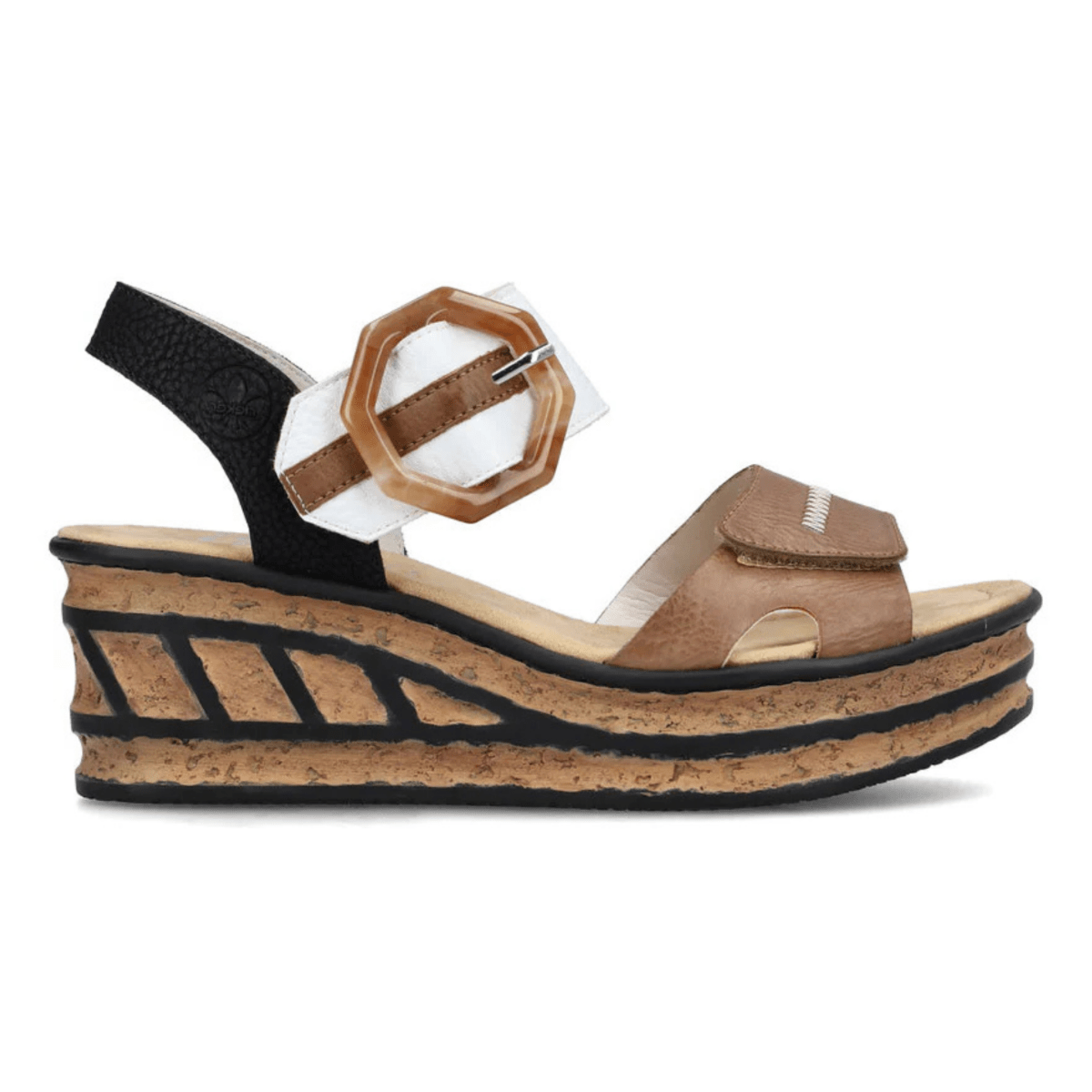 Rieker Women's 68176 - 64 Rose Muskat/Black/White - 9028522 - Tip Top Shoes of New York