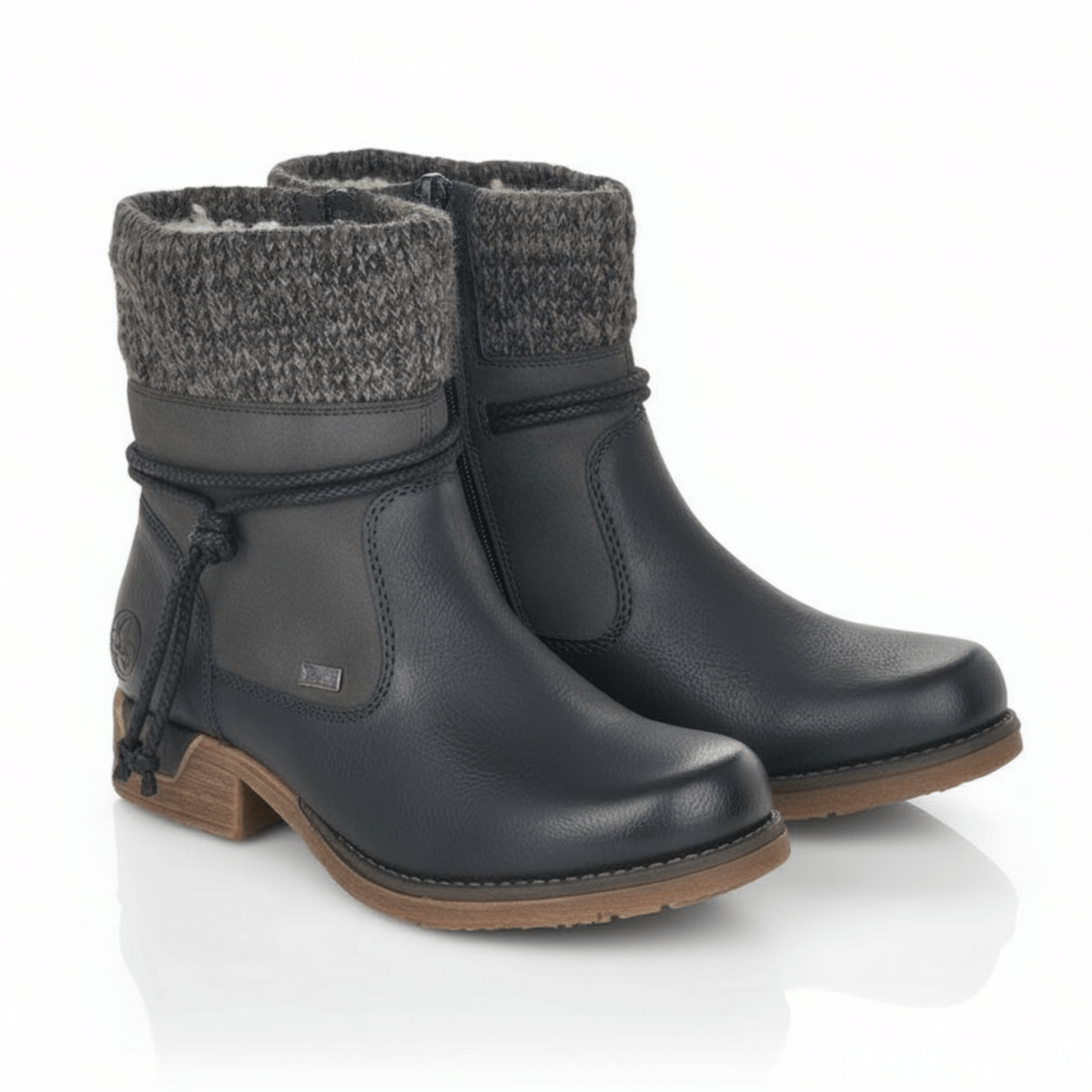 Rieker Women's 79688 - 00 Black Leather Waterproof - 9002479 - Tip Top Shoes of New York