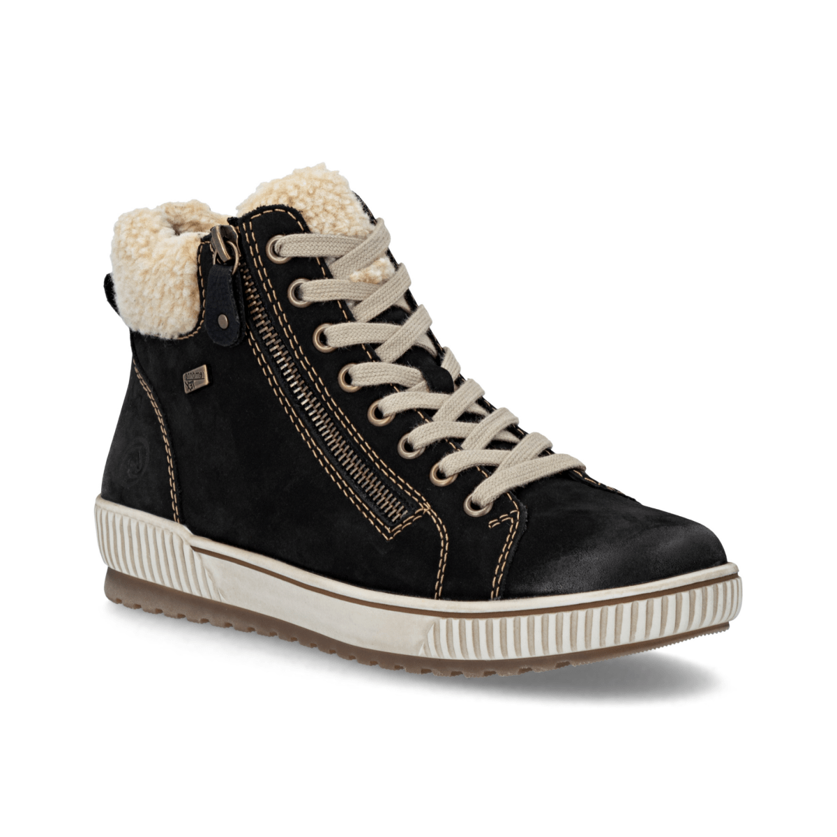 Rieker Women's D0770 - 03 Black/Beige Waterproof - 9025911 - Tip Top Shoes of New York