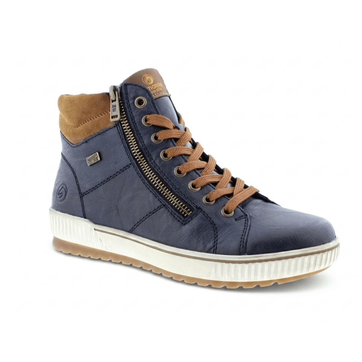 Rieker Women's D0772-16 Navy/Brown Leather Waterproof - 9032793 - Tip Top Shoes of New York