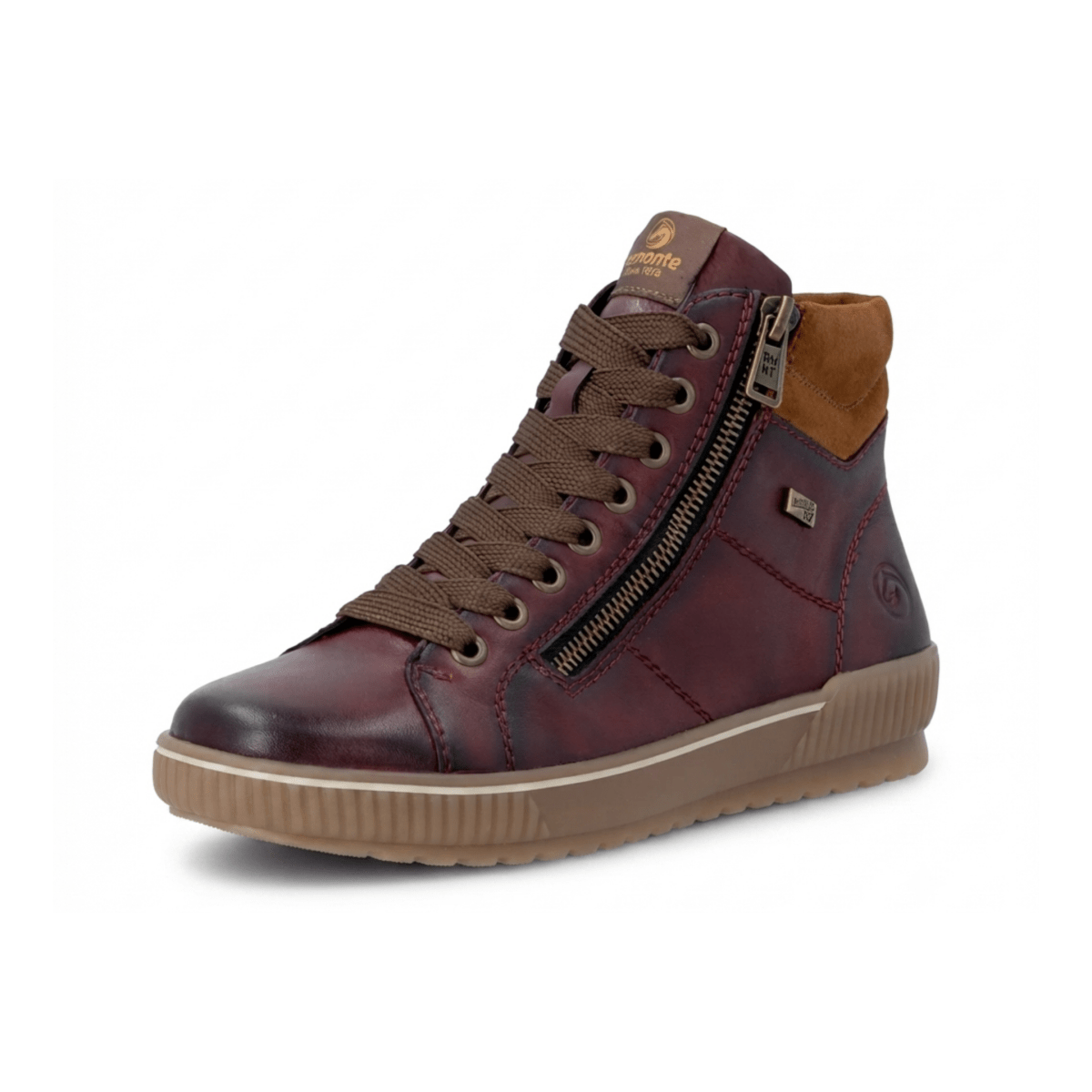 Rieker Women's D0772-37 Tan/Wine Leather Waterproof - 9032803 - Tip Top Shoes of New York