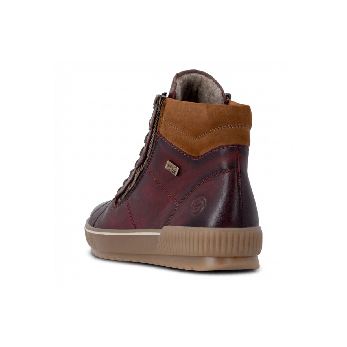 Rieker Women's D0772-37 Tan/Wine Leather Waterproof - 9032803 - Tip Top Shoes of New York