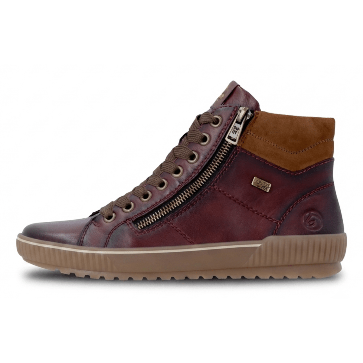 Rieker Women's D0772-37 Tan/Wine Leather Waterproof - 9032803 - Tip Top Shoes of New York