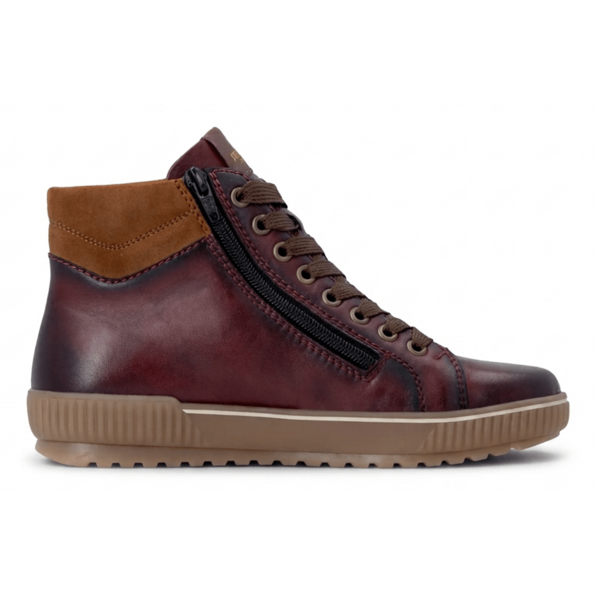 Rieker Women's D0772-37 Tan/Wine Leather Waterproof - 9032803 - Tip Top Shoes of New York