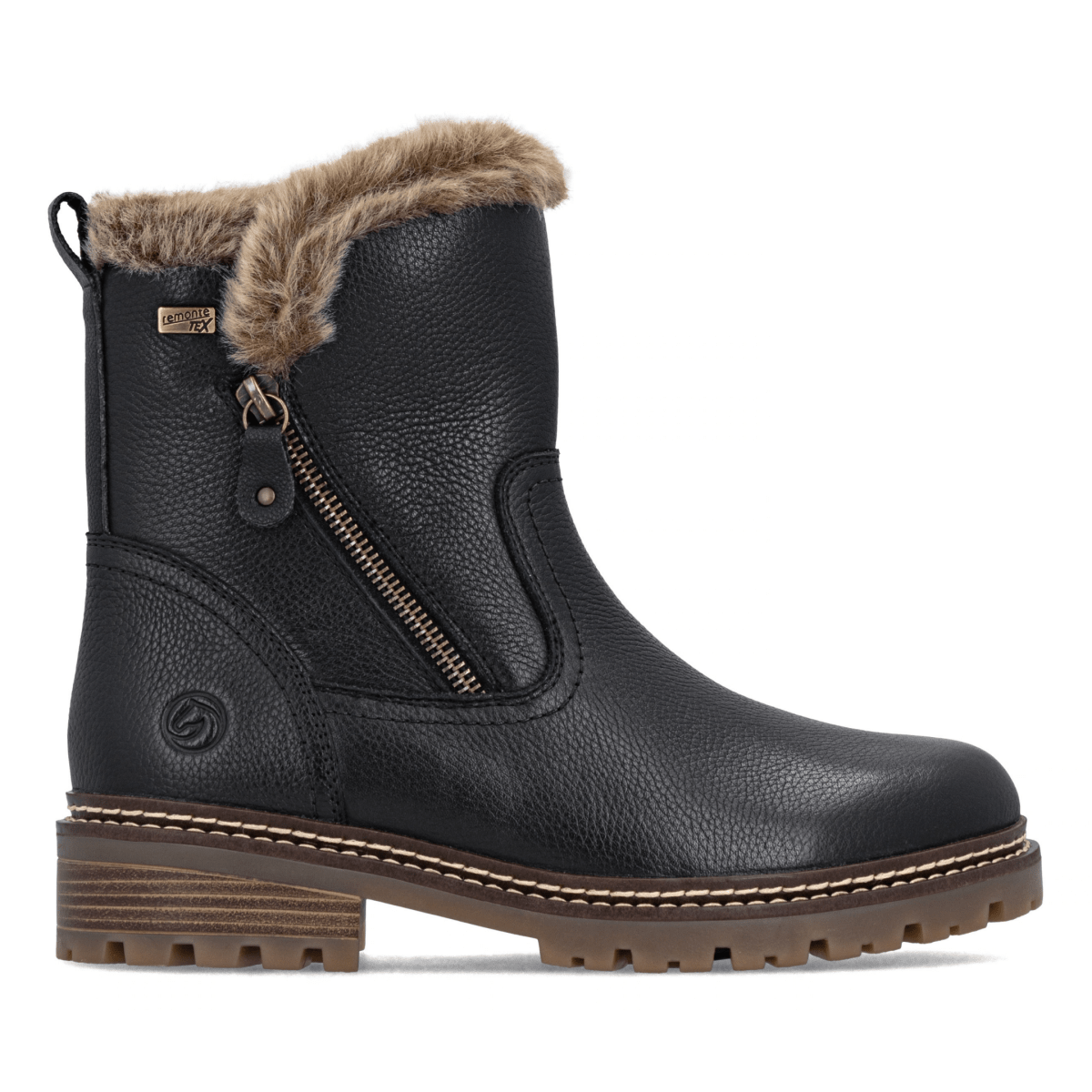 Rieker Women's D0B83-03 Black/Brown Leather Waterproof - 9034541 - Tip Top Shoes of New York