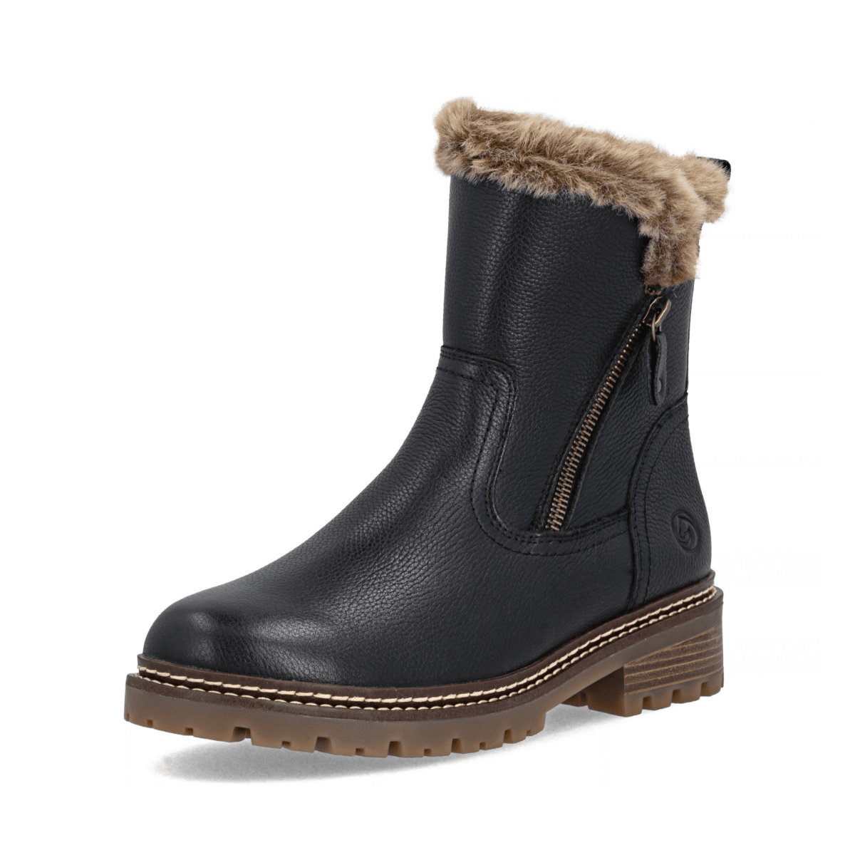 Rieker Women's D0B83-03 Black/Brown Leather Waterproof - 9034541 - Tip Top Shoes of New York