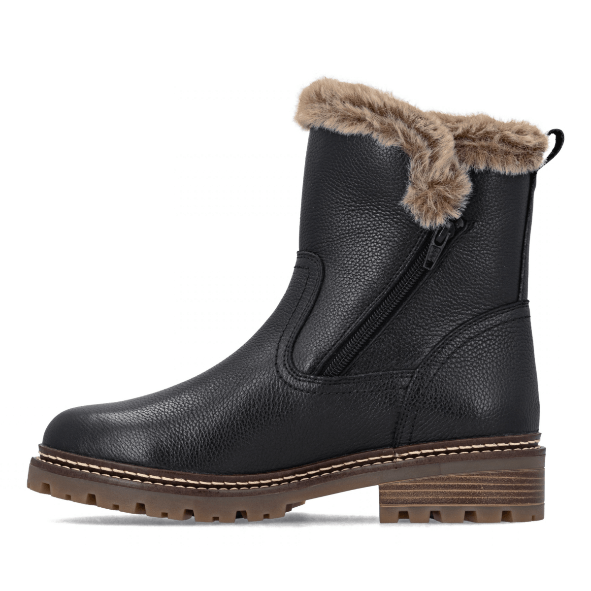 Rieker Women's D0B83-03 Black/Brown Leather Waterproof - 9034541 - Tip Top Shoes of New York
