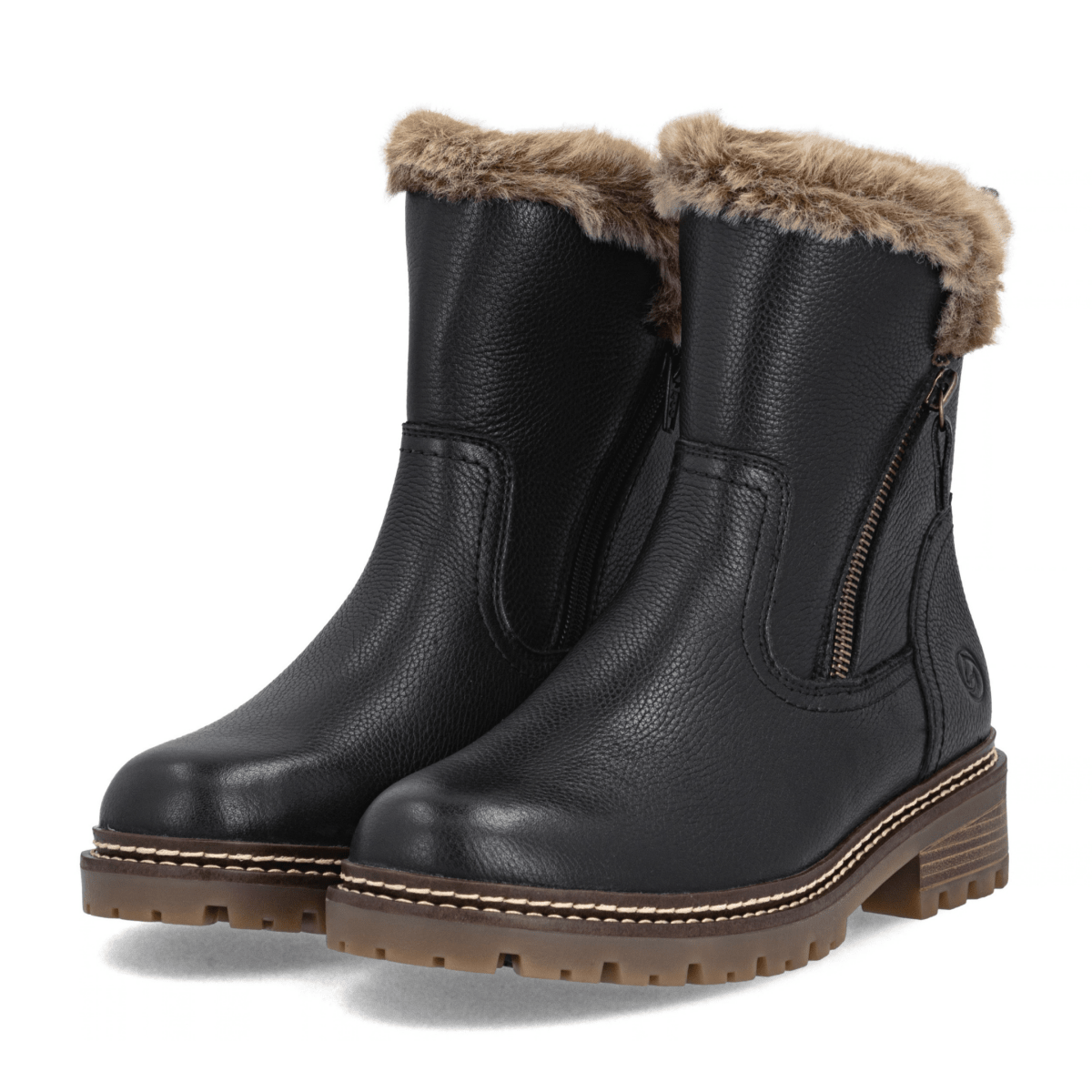 Rieker Women's D0B83-03 Black/Brown Leather Waterproof - 9034541 - Tip Top Shoes of New York