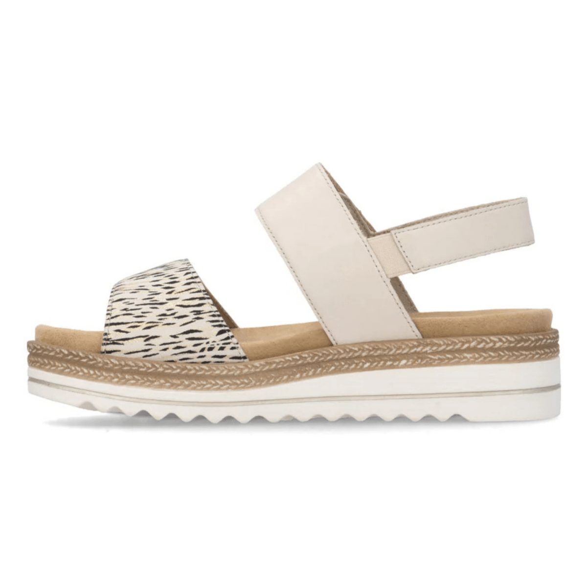 Rieker Women's D0Q59 - 60 Beige/Gold/Striped Leather - 9028321 - Tip Top Shoes of New York