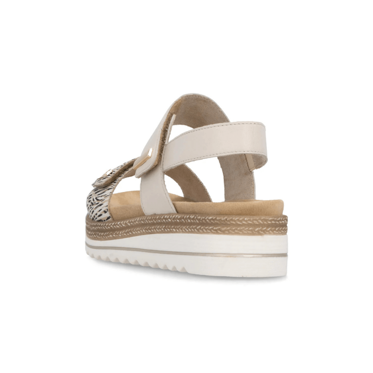 Rieker Women's D0Q59 - 60 Beige/Gold/Striped Leather - 9028321 - Tip Top Shoes of New York