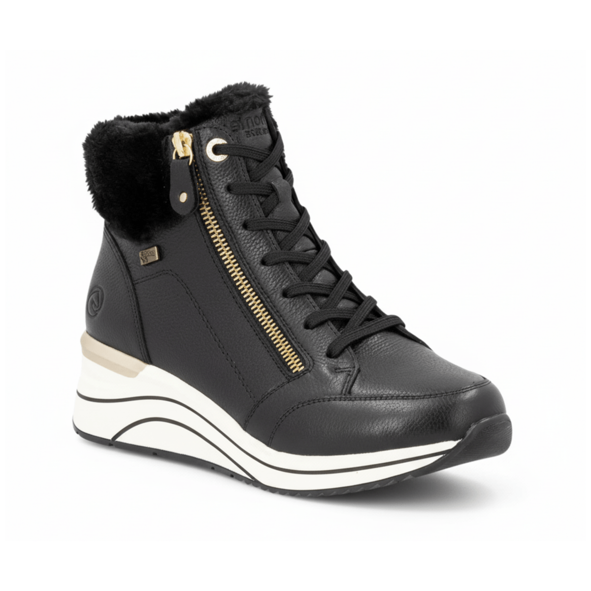 Rieker Women's D0T77 - 02 Eleni Black Leather Waterproof - 9018455 - Tip Top Shoes of New York