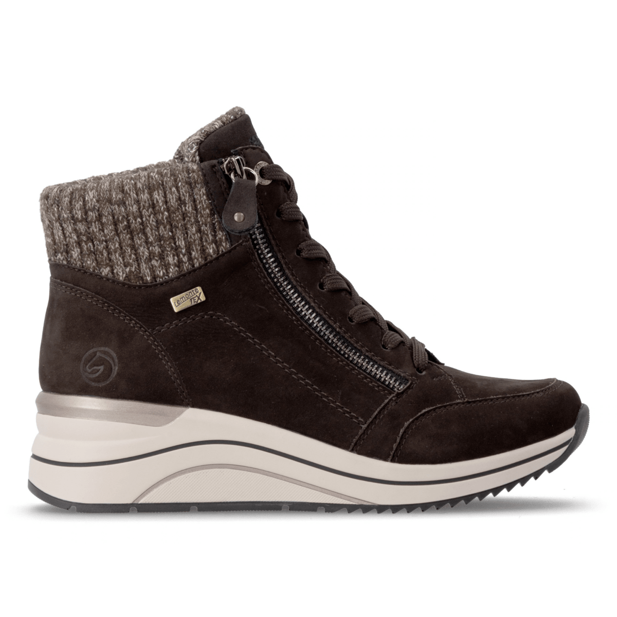 Rieker Women's D0T77-25 Dark Brown/Cream Waterproof - 9034532 - Tip Top Shoes of New York