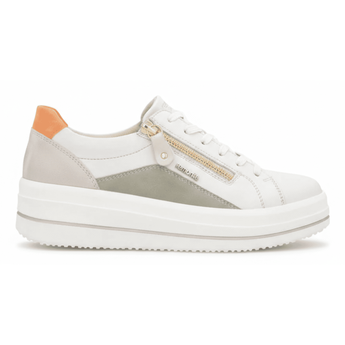 Rieker Women's D1C01 - 81 Julika Off - White/Sage/Shell/Orange Leather - 9028348 - Tip Top Shoes of New York