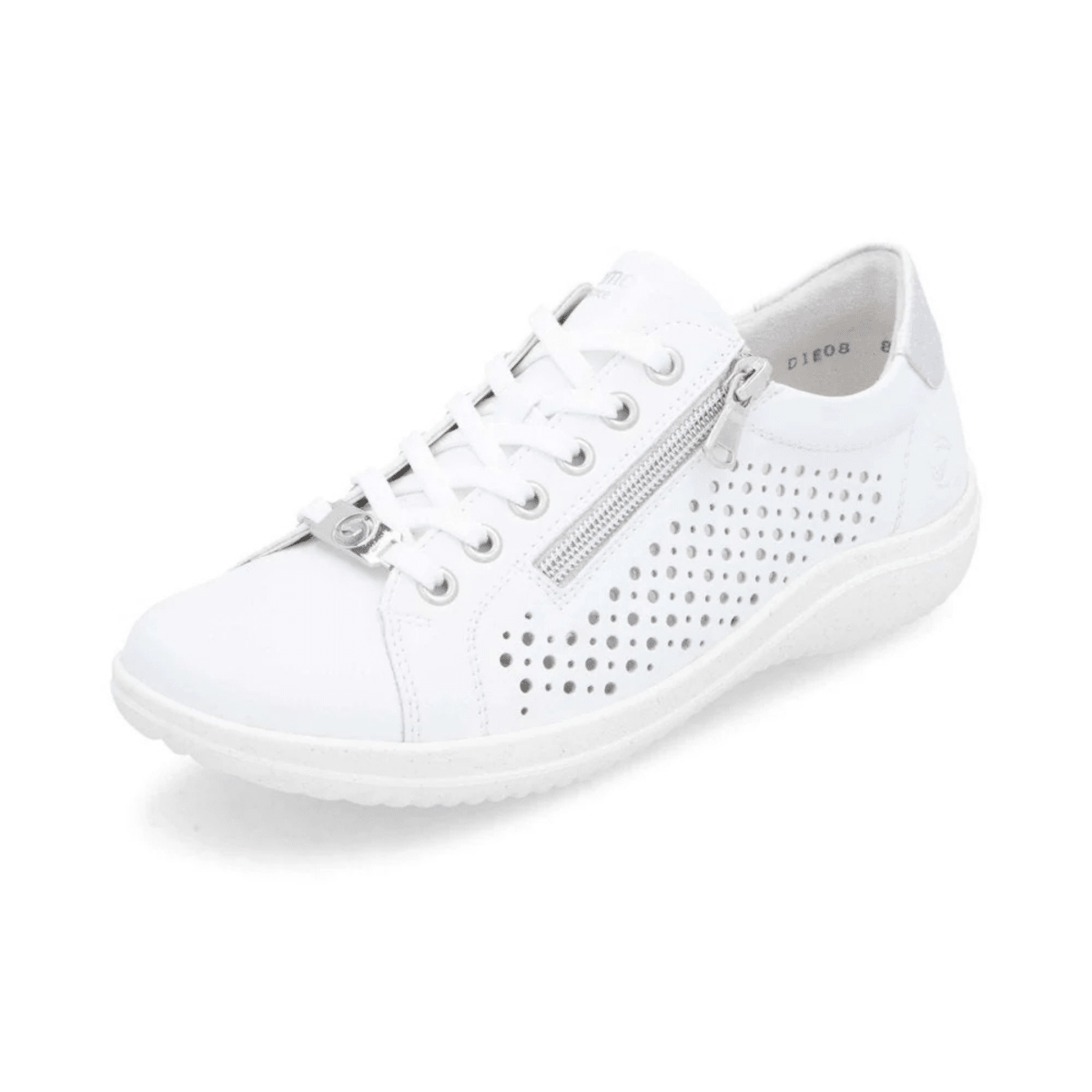 Rieker Women's D1E08 - 80 White Perforated Leather - 9028392 - Tip Top Shoes of New York