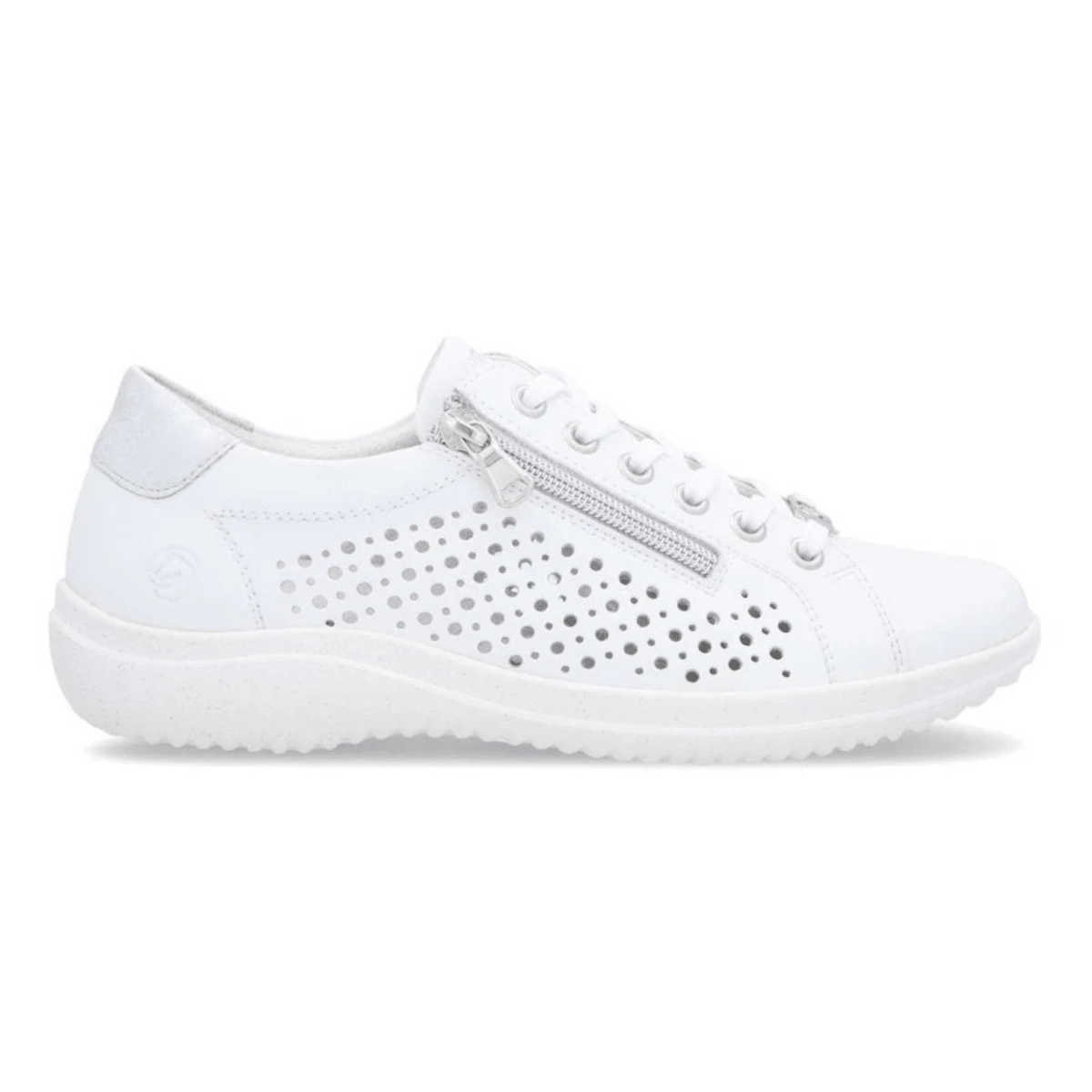 Rieker Women's D1E08 - 80 White Perforated Leather - 9028392 - Tip Top Shoes of New York