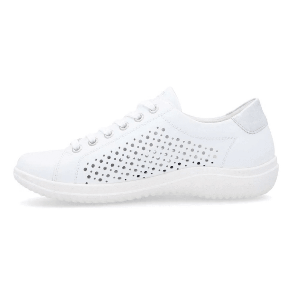 Rieker Women's D1E08 - 80 White Perforated Leather - 9028392 - Tip Top Shoes of New York
