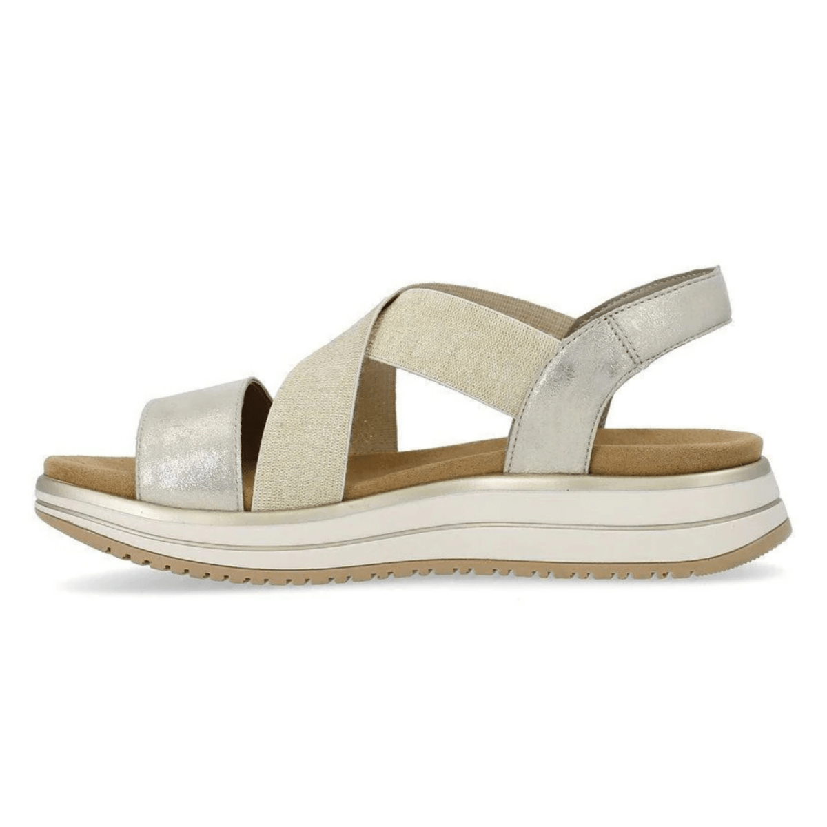 Rieker Women's D1J50 - 90 Jocelyn Shell/Beige/Gold - 9020522 - Tip Top Shoes of New York