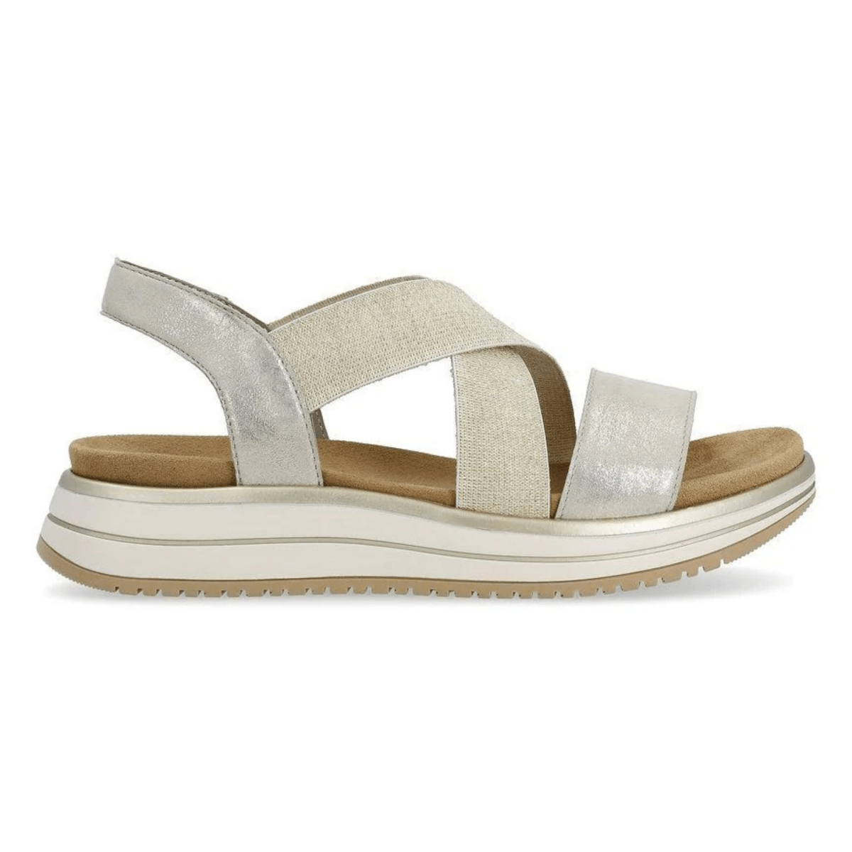 Rieker Women's D1J50 - 90 Jocelyn Shell/Beige/Gold - 9020522 - Tip Top Shoes of New York