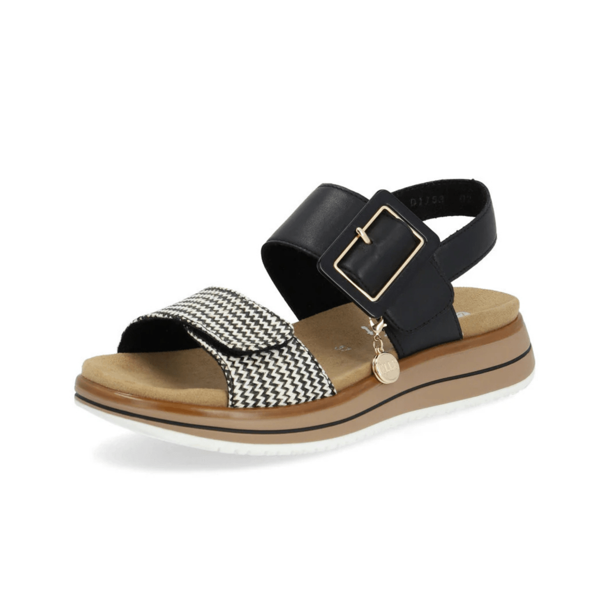 Rieker Women's D1J53 - 02 Jocelyn Black/Cream Leather - 9019382 - Tip Top Shoes of New York